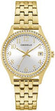 Bulova Caravelle Ladies Yellow Crystal Link Walking Horse Watch WAT-08064
