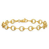 14K Yellow Gold Stirrup Bracelet GBR-21041
