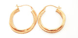14K Twist Rope Hoop Earrings GER-23454