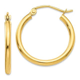 10K Yellow Gold Tube Hoop Earrings GER-23567