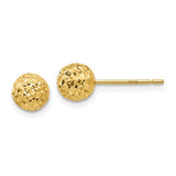 14K Diamond Cut Ball Stud Earrings GER-23572