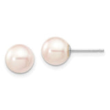 14k White Gold 7-8mm Akoya Pearl Stud Earrings GER-23589
