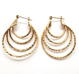 14K Yellow Gold Quadruple Hoop Earrings GER-23614