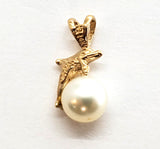 14K Pearl & Dolphin Pendant - GPD-20018