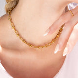 Gold Finish Stainless Steel Equestrian Link Chain 16" SSJ-13654