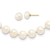 14K White Gold Freshwater Pearl Strand & Stud Earring Set GPS-20117