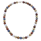 Sterling Silver 18" Freshwater Multicolor Brown Pearl Strand GPS-20124