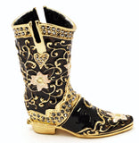 Jeweled Black Boot Trinket Box ZGT-6049