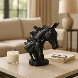 Black Metal Horse and Foal Sculpture 10in ZGT-06055