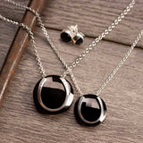 Sterling Silver Black Onyx Horseshoe Necklace
