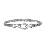 Phillip Gavriel Sterling Silver Diamond Horse Bit Bangle Bracelet SDM-11364