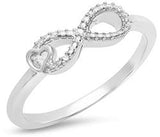 Sterling Silver Diamond Infinity Heart Ring SDM-11427