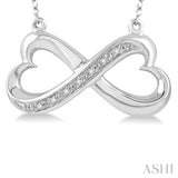 Sterling Silver Double Heart Infinity Pendant with Diamonds SDM-11235