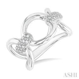 Sterling Silver Diamond Circle Loop Ring SDM-11326