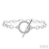 Sterling Silver Diamond Toggle Circle Bracelet SDM-11342