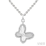 Sterling Silver Diamond Butterfly Pendant and Chain SDM-11343