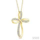 Sterling Silver Gold Vermeil Diamond Infinity Cross Pendant SDM-11383