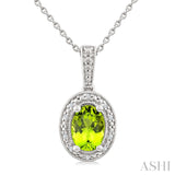Sterling Silver Diamond & Peridot Pendant SDM-11390