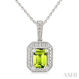 Sterling Silver Diamond & Peridot Pendant SDM-11391
