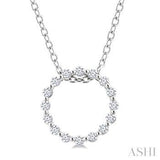 Sterling Silver Small Diamond Circle Pendant SDM-11402