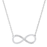Sterling Silver Diamond Infinity Pendant SDM-11428