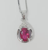 G Sterling Silver Created Ruby Ring, Pendant, or Earring - July