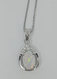 J Sterling Silver Created Opal Ring, Earring or Pendant - October