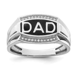 Men's Sterling Silver Diamond Dad Ring SSJ-13193