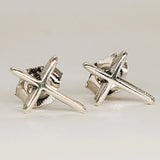 Sterling Silver Cross Stud Earrings SSJ-13499