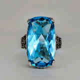 Sterling Silver Blue Topaz Ring SSJ-13502