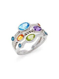 Sterling Silver EFFY Multi-Stone 3 Row Ring SDM-11349
