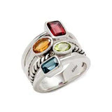 Sterling Silver EFFY Multi-Stone 4 Row Ring SSJ-13524