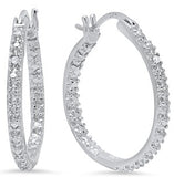 Sterling Silver Diamond Accent Hoop Earrings SSJ-13738