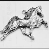 Sterling Silver Large Brushed Walking Horse Pendant SSJ-13784