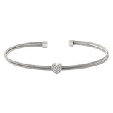 Bella Cavo Sterling Silver Cubic Zirconia Heart Bracelet BEL-10444