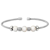 Bella Cavo Sterling Silver Pearl Bead Cuff Bracelet BEL-10432