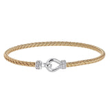 Bella Cavo Sterling Silver Braid Hook & Hoop Yellow Bracelet BEL-10436