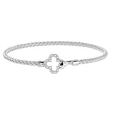 Bella Cavo Sterling Silver Braid Clover Hook Bracelet BEL-10441