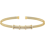 Bella Cavo Sterling Silver Yellow Cubic Zirconia Bar Bracelet BEL-10442