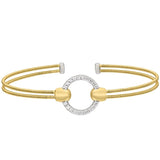 Bella Cavo Sterling Silver Yellow White Cubic Zirconia Circle Bracelet BEL-10447