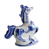 White and Blue Porcelain Small Horse Figurine ZGT-06031