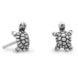 Sterling Silver Turtle Stud Earrings - Children - SSJ-12732