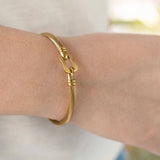 18K Gold PVD Stainless Steel Buckle Clasp Bangle Bracelet: Gold