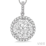 2.00 ctw Lovebright Round Cut Diamond Pendant in 14K White Gold with Chain