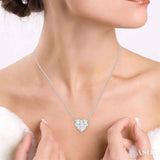 1 Ctw Lovebright Diamond Heart Pendant With Chain in 14K White Gold