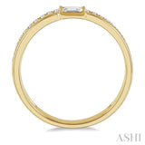1/5 Ctw Double Row Baguette and Round Diamond Fashion Ring in 14K Yellow Gold