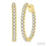 2.00 ctw Inside-Out Round Cut Diamond Hoop Earrings in 14K Yellow Gold