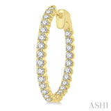 2.00 ctw Inside-Out Round Cut Diamond Hoop Earrings in 14K Yellow Gold