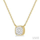 1/6 Ctw Cushion Shape Lovebright Diamond Necklace in 14K Yellow and White Gold
