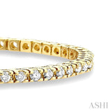 3.00 ctw Square Shape Round Cut Diamond Tennis Bracelet in 14K Yellow Gold